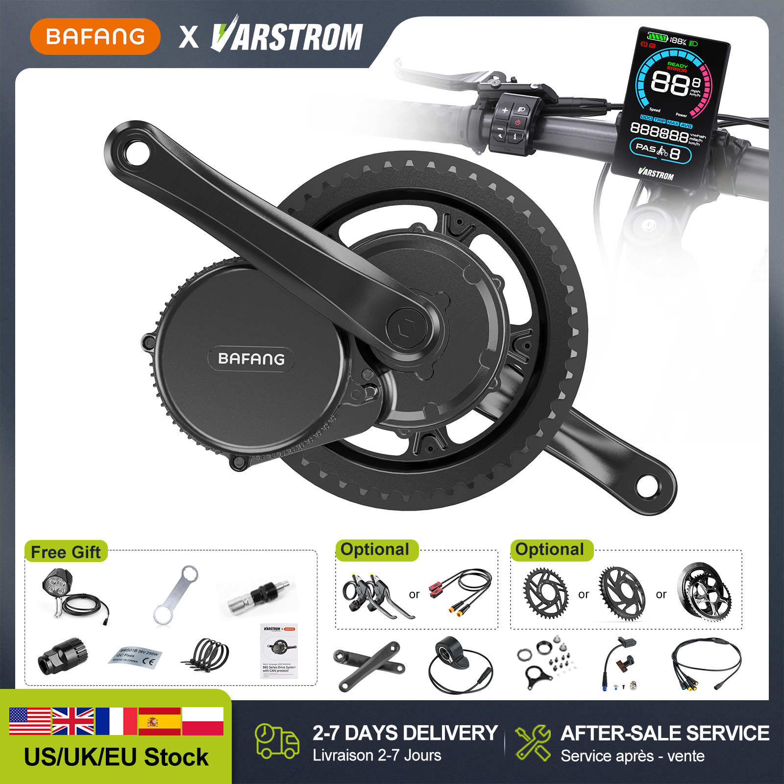[US Stock] BAFANG 48V 500W 750 - Mid Drive Conversion Kit 1000W recensie en prijs